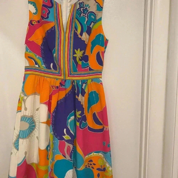 Trina Turk Sea Cove Crushes Dress Sz 4 - Picture 2 of 6